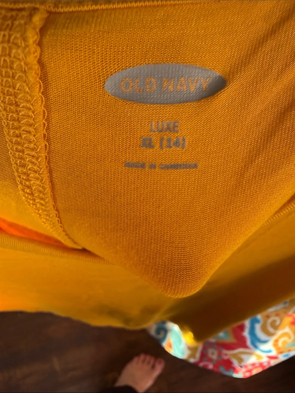 Old Navy Bright Yellow Long-Sleeve Scoop Neck Top